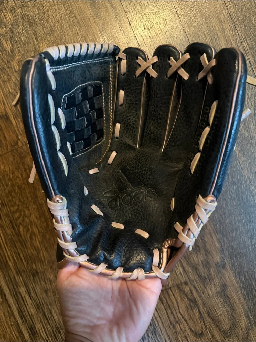 Kids Adidas Black Leather Baseball Glove